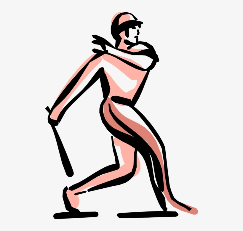 Vector Illustration Of Sports Baseball Batter Swings - Baseball, transparent png download