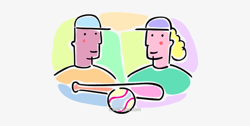 Boys And Girls With A Baseball Bat Royalty Free Vector, transparent png download