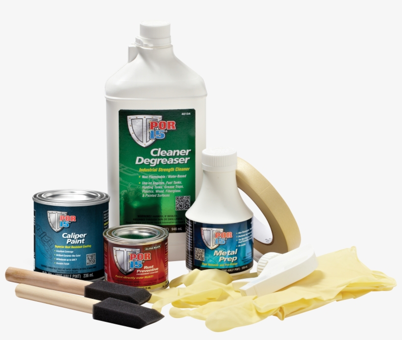 Por 15 Caliper Paint Kit Contents 2018 02 20 - Por-15 42706 Blue Caliper Paint - 8 Fl. Oz., transparent png download