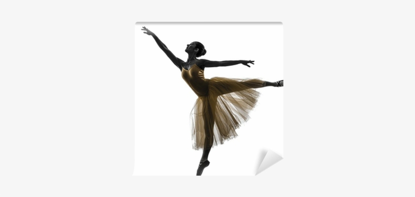 Woman Ballerina Ballet Dancer Dancing Silhouette Wall - Ballet Silhueta, transparent png download