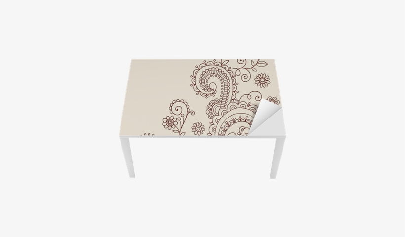 Flowers Henna Doodle Vines Vector Design Elements Table - Mehndi, transparent png download