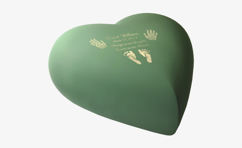 Side View Shown Of Sage Brass Heart Baby Urn - Foot, transparent png download