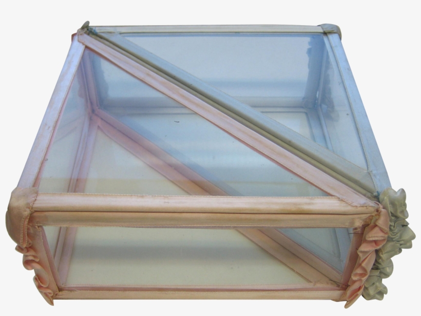 Antique Double Pink Blue Unusual Glass Case Pair Handkerchief - Window, transparent png download