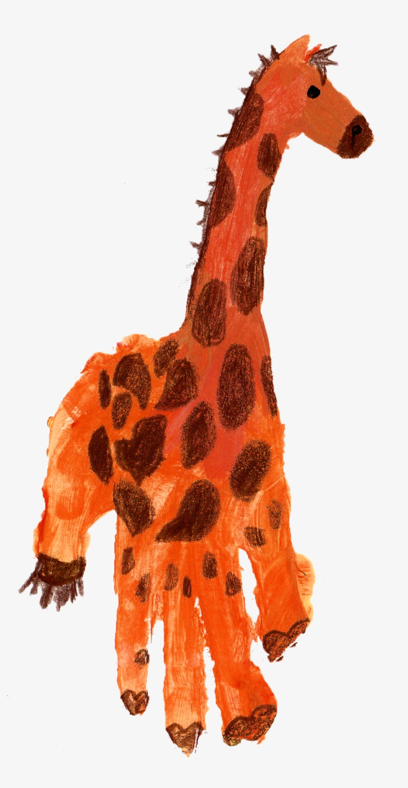 Hand Print Giraffe - Infant, transparent png download