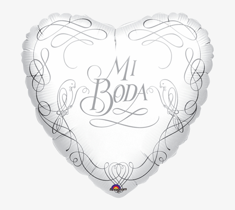 09" Mi Boda Corazón Blanco , Metalizado - 18" Mi Boda Mylar Balloon - Mylar Balloons Foil, transparent png download