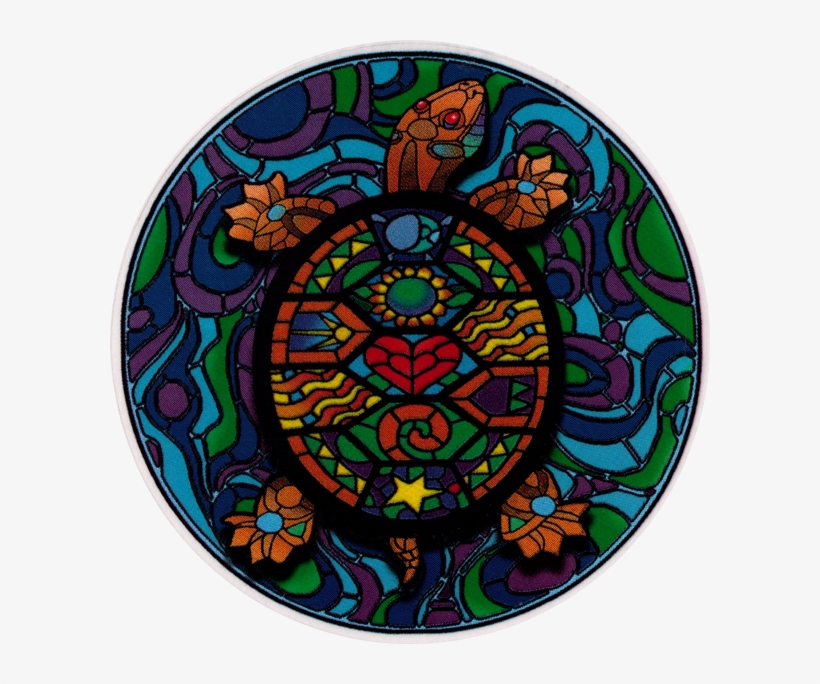 Stained Glass Turtle - Turtle Stickers. Sku: 002444, transparent png download