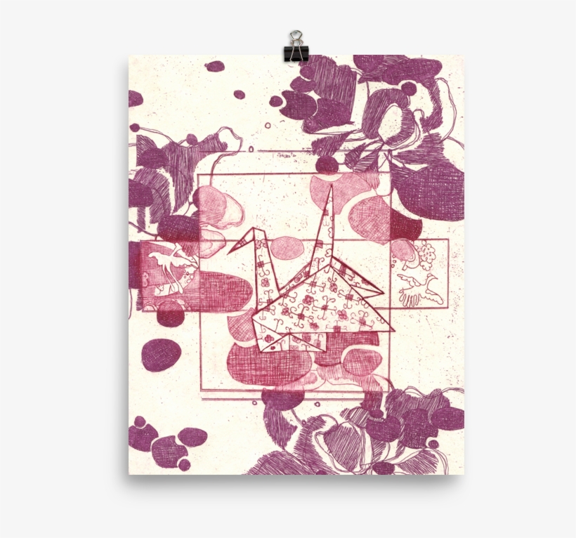 Pink And Purple Paper Crane - Purple, transparent png download