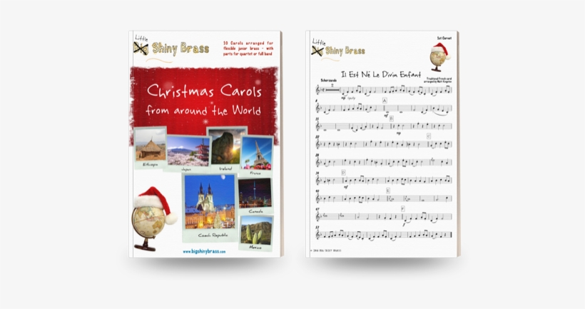 Christmas Music Junior Brass - Globe With Santa Hat Beach Tote, transparent png download