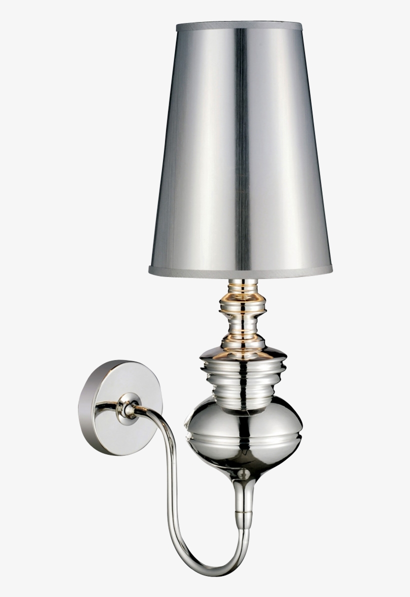 Chrome With Silver Shade 11w E14 Single Wall Light - Azzardo Ab-7121-1sil - Baroco - Chrome With Silver, transparent png download