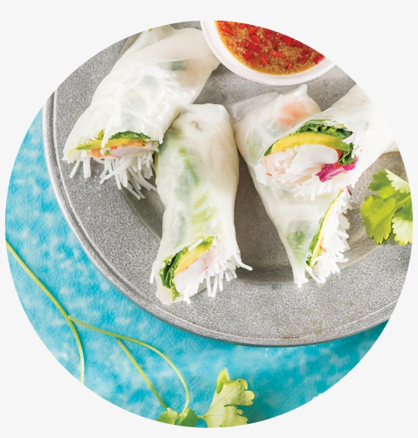 6 Cut Each Spring Roll In Half And Serve With Accompanying - Gỏi Cuốn, transparent png download