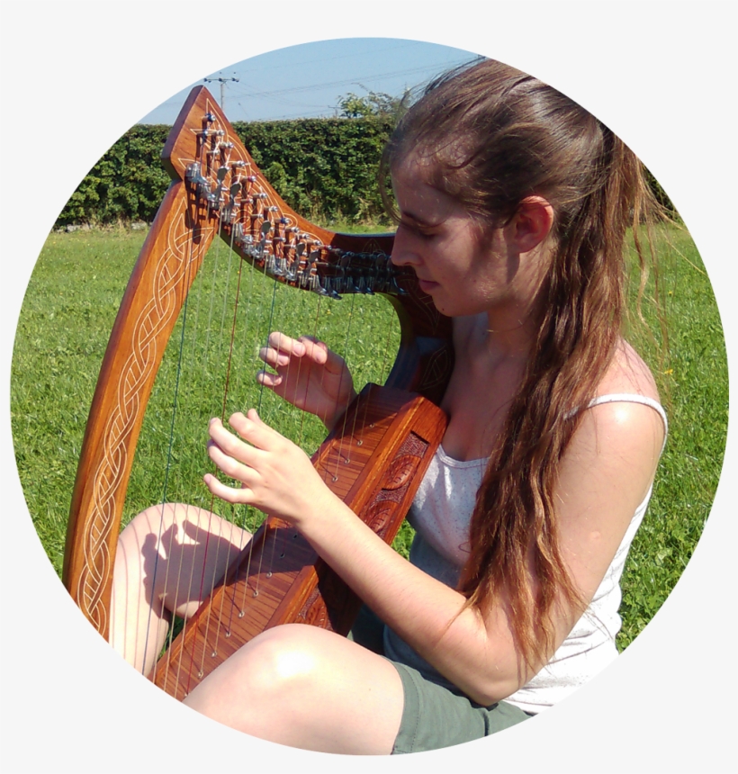 Celtic Harp - Girl, transparent png download