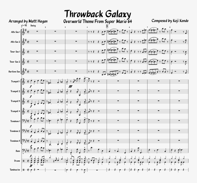 Throwback Galaxy Sheet Music Composed By Composed By - Document, transparent png download