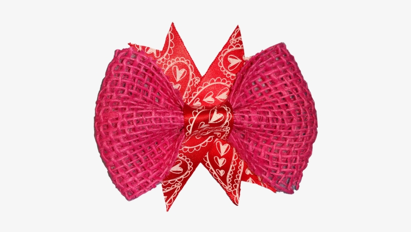 This Awesome Pink And Red Burlap Hair Bow Is An Awesome - Butterfly, transparent png download