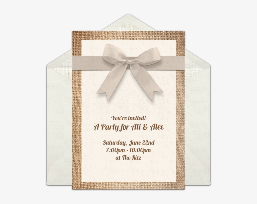 Burlap & Bow Online Invitation - Lingerie Party, transparent png download