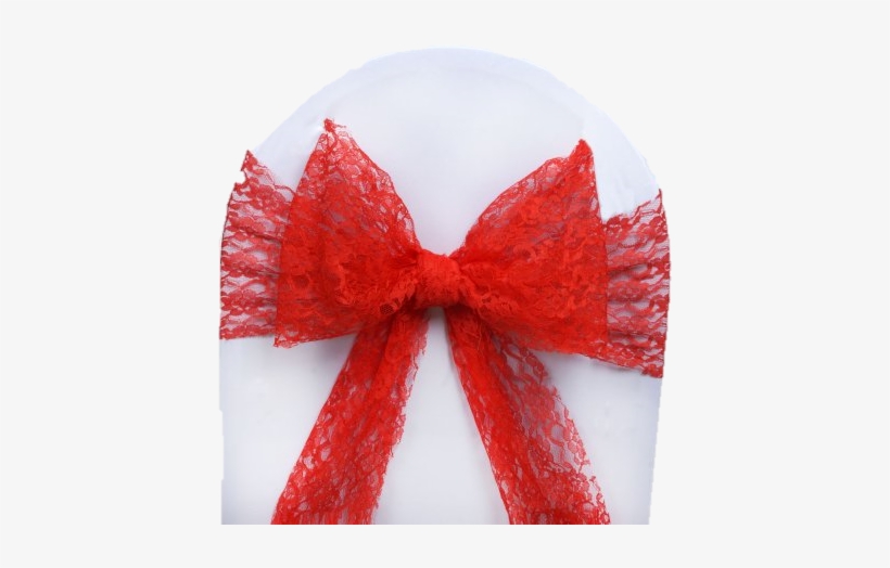 Burlap And Printed Sashes - Balsa Circle 5 New Lace Chair Sashes Bows Ties - Red, transparent png download
