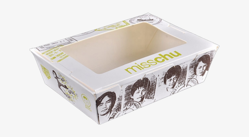 4cm Dual Window Kraft Paper Disposable Meals Box - Paper, transparent png download