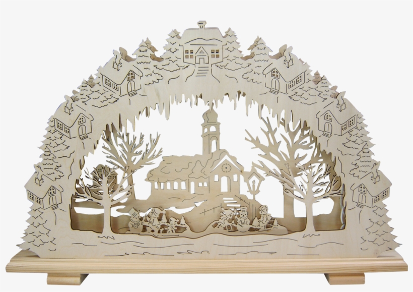 57*34 Cm - Lasercut - Winter Landscape - Transformer - Schwibbogen, transparent png download