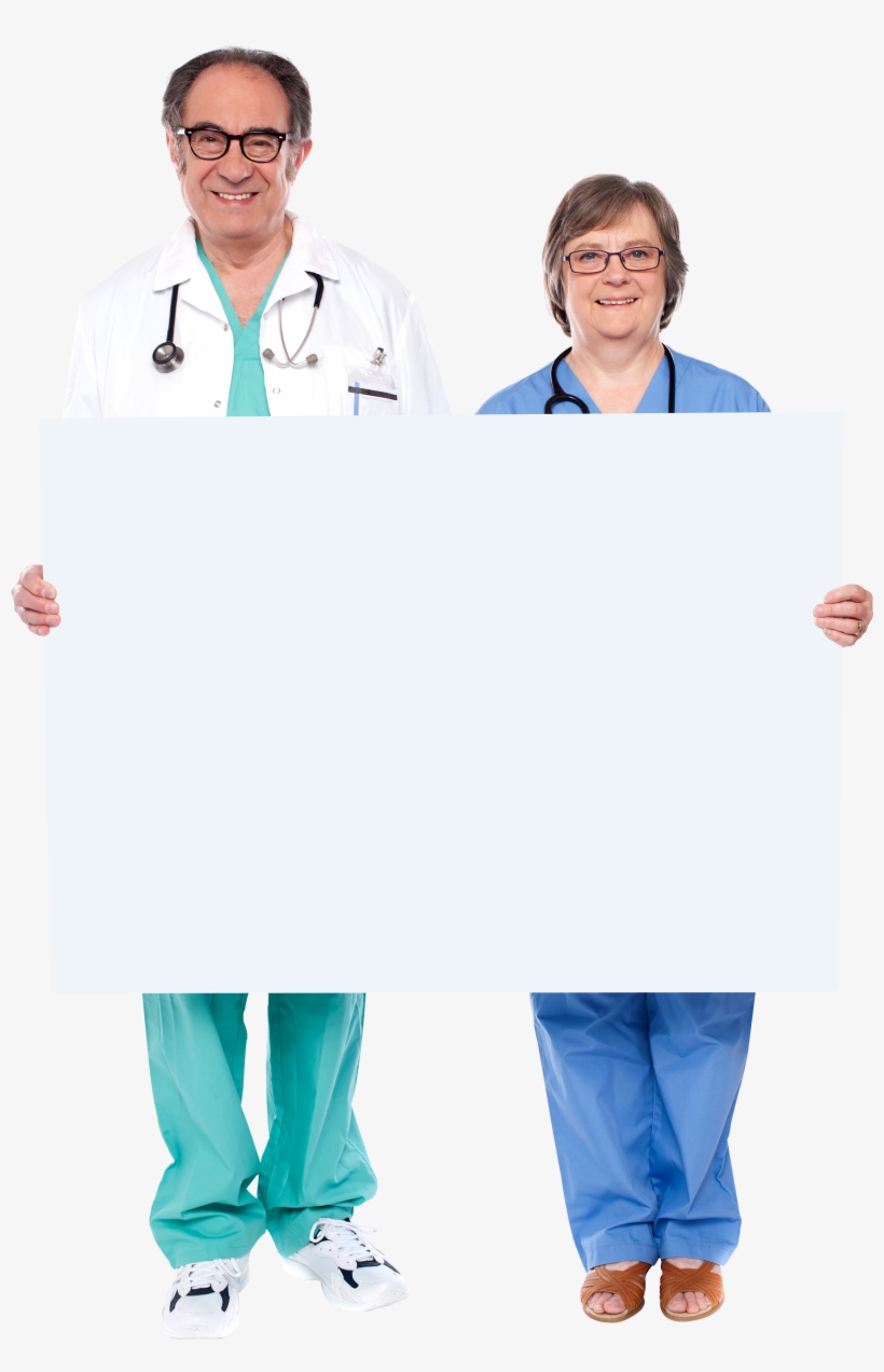 Doctor Holding Banner Royalty-free Png Image - Portable Network Graphics, transparent png download