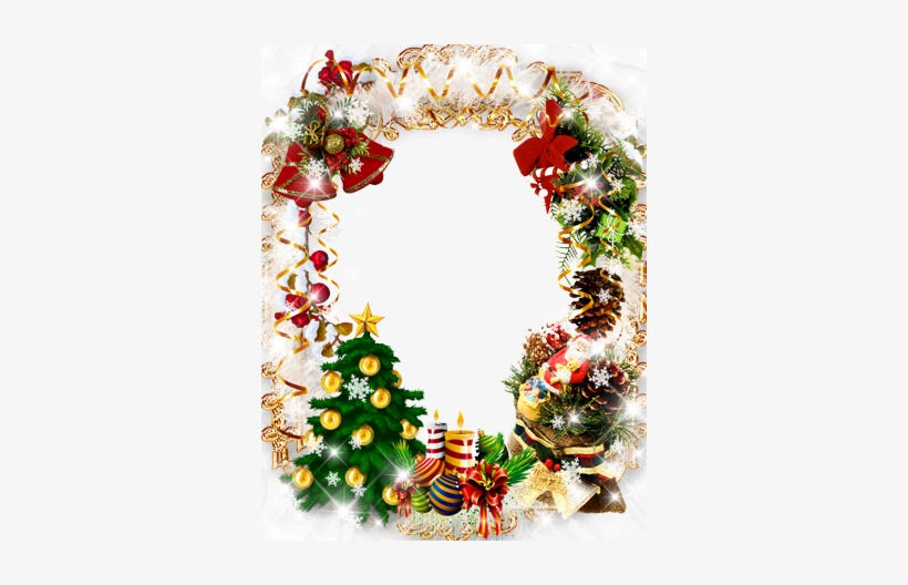Guirnalda De La Navidad - Christmas Tree Oval Car Magnet, transparent png download