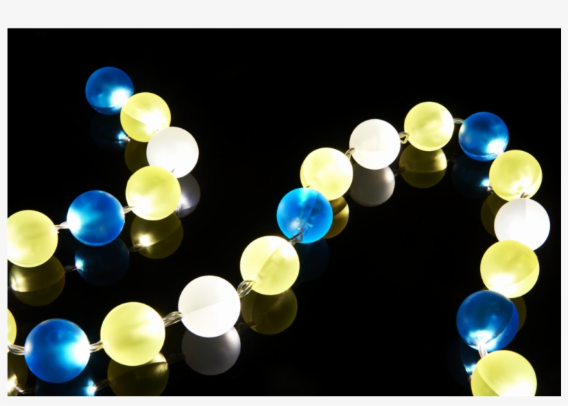 Guirlande 24 Lumieres Perles Jaunes Et Bleues 383207 - Blue, transparent png download