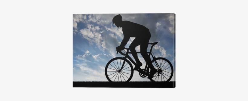 Silhouette Of The Cyclist Riding A Road Bike At Sunset - Monte Rosa, transparent png download