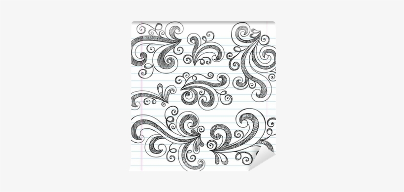 Sketchy Doodle Swirls Vector Design Elements Set Wall - Doodle Art Simple Design, transparent png download