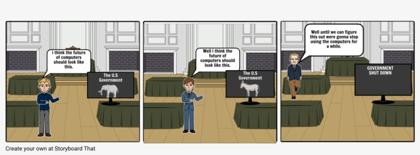 Government Shutdown Satire - Cartoon, transparent png download