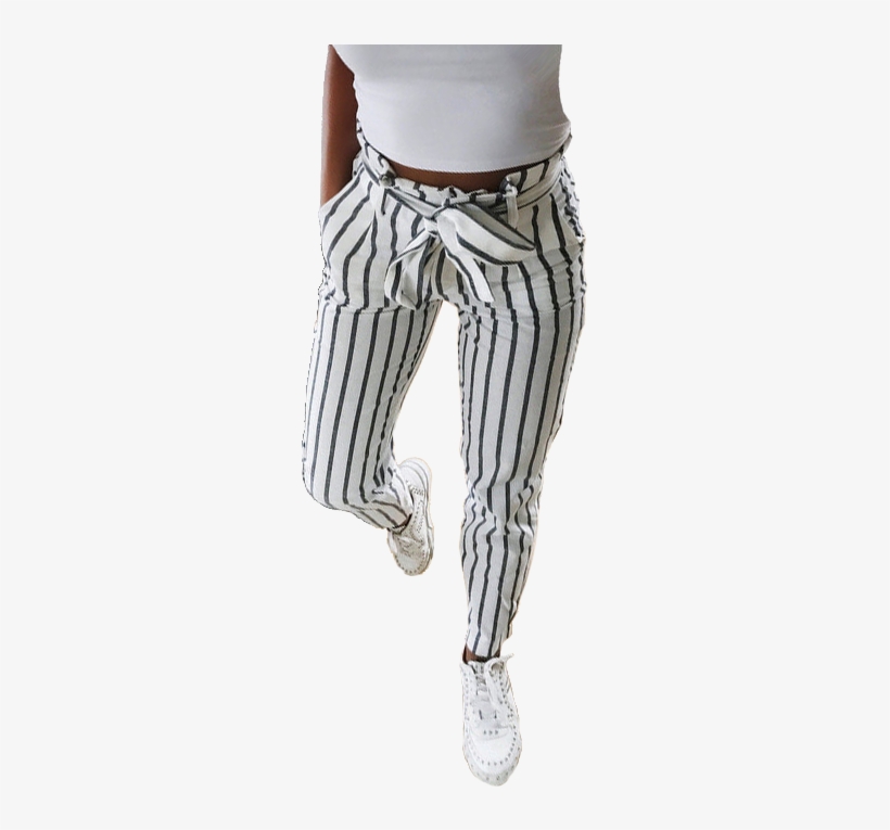 Pantalones Ruth - Blanco - Trouser Stripe Women, transparent png download