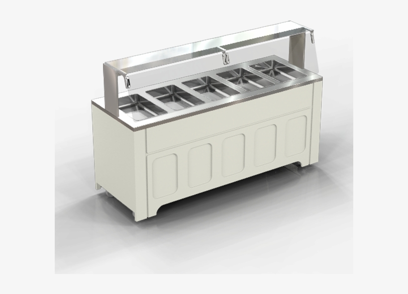 Hot Food Bar, Steam Table With 5 Dry Hot Wells, Nsf4, - Cafeteria Steam Table With Shield, transparent png download