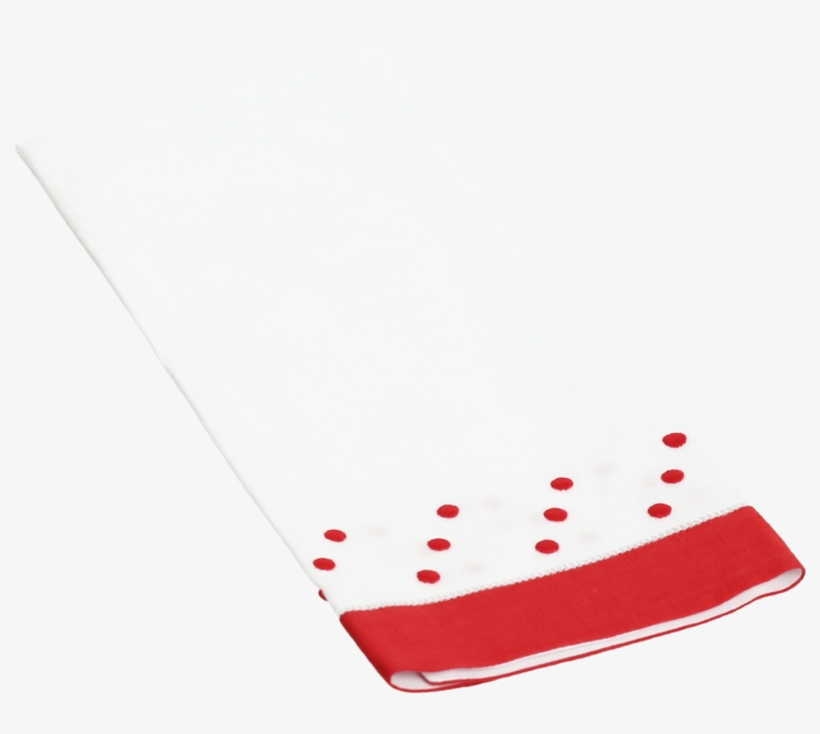Guest Towel Hemstitch With Red Dots - Illustration, transparent png download