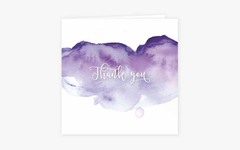 Pink Watercolour Thank You Card Purple - Purple Thank You, transparent png download