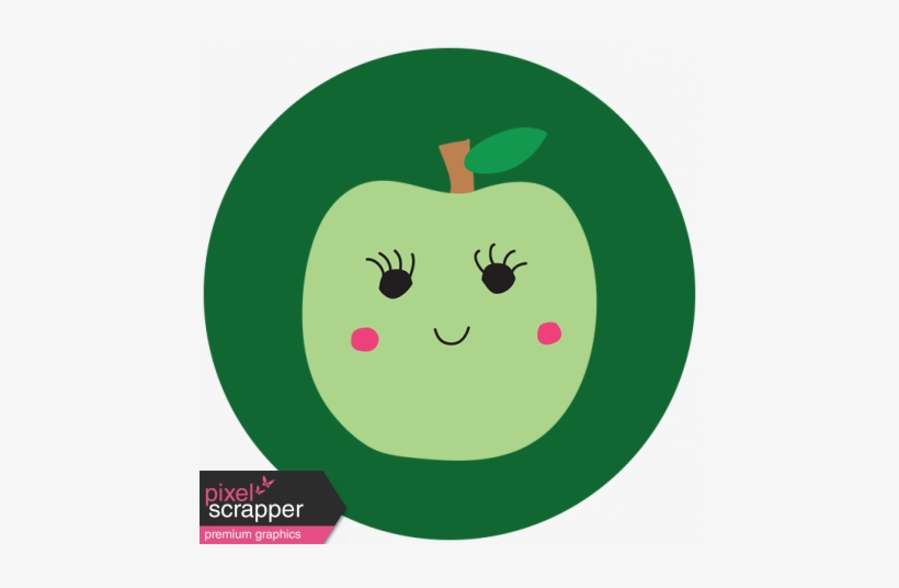 Cute Fruits Print Circle Apple - Digital Scrapbooking, transparent png download