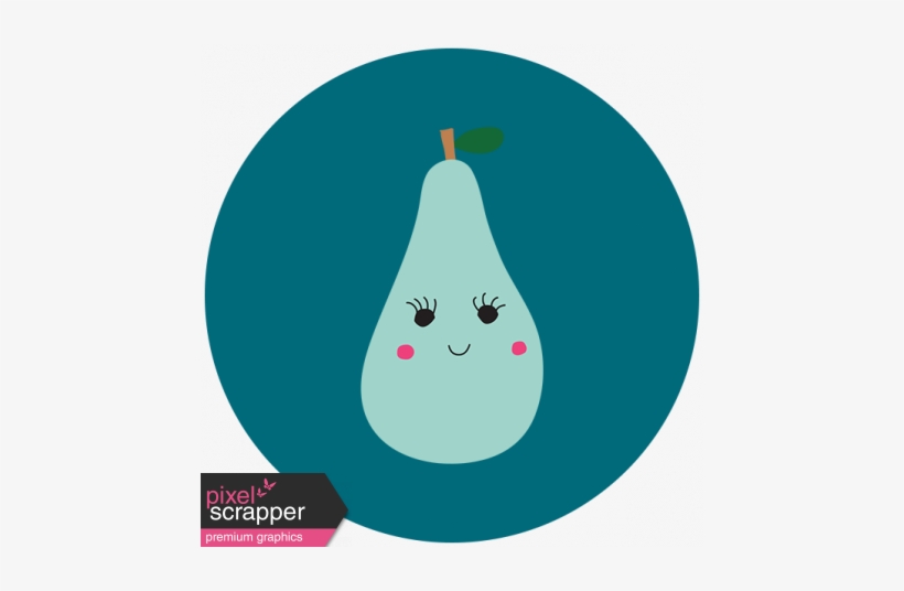 Cute Fruits Print Circle Pear - Illustration, transparent png download