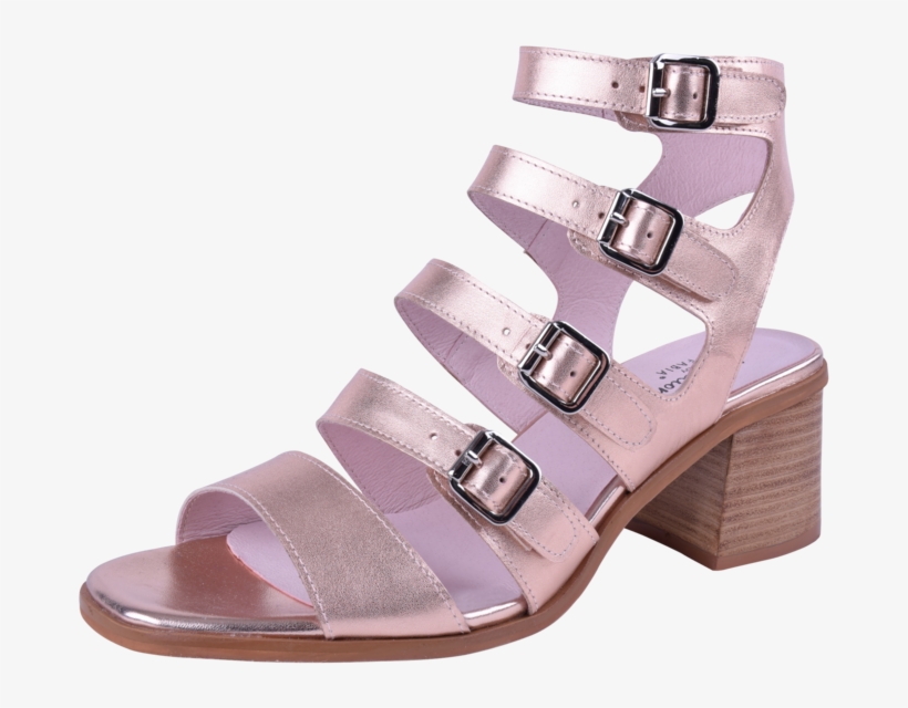 Rose Gold Kid Leather Heel - Gold, transparent png download