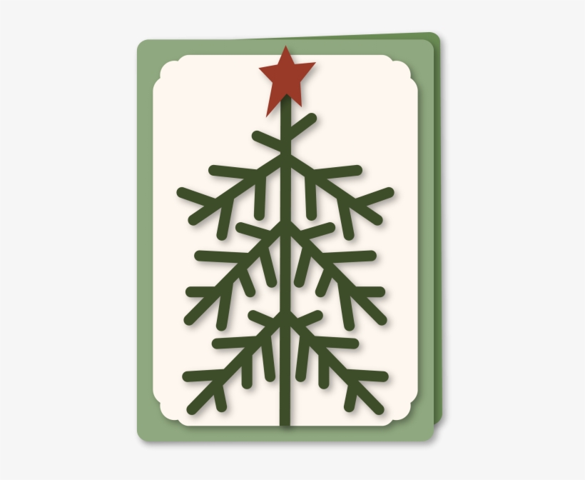 Christmas Stick Tree A6 Card - Christmas Tree, transparent png download