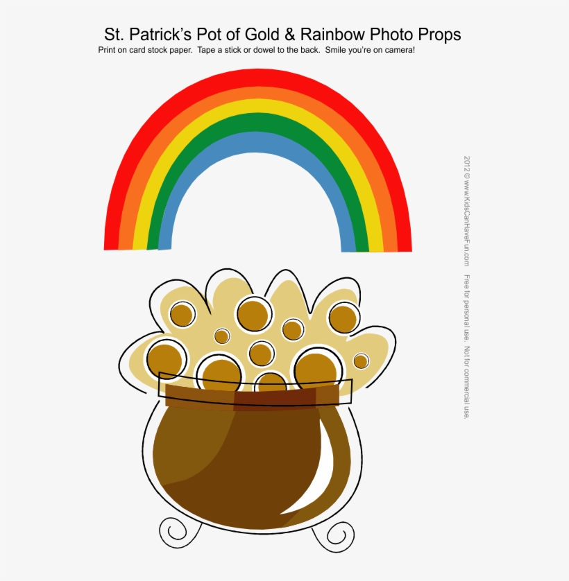 Patrick's Day Pot Of Gold & Rainbow Photo Booth Props - Free St Patrick's Day Photo Booth Props, transparent png download