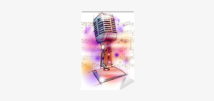 Vector Classic Microphone, Watercolor Background & - Watercolor Microphone Png, transparent png download