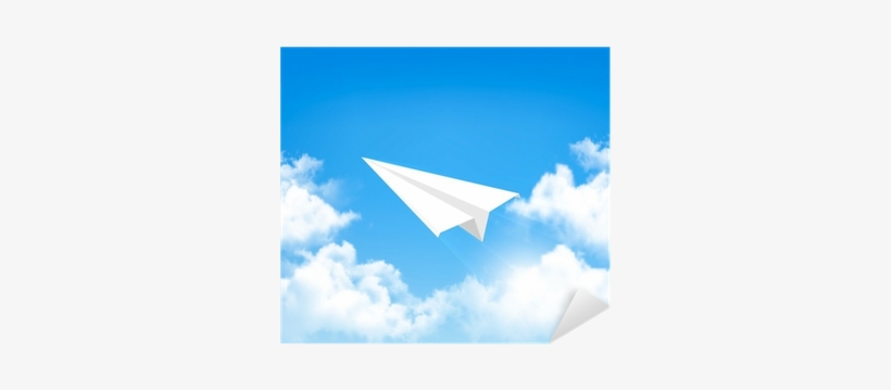 Paper Airplane In The Sky With Clouds - Paper Plane In Flight, transparent png download