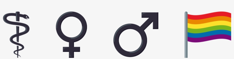 Medical, Male, Female, And Rainbow Flag Shown Here - Circle, transparent png download