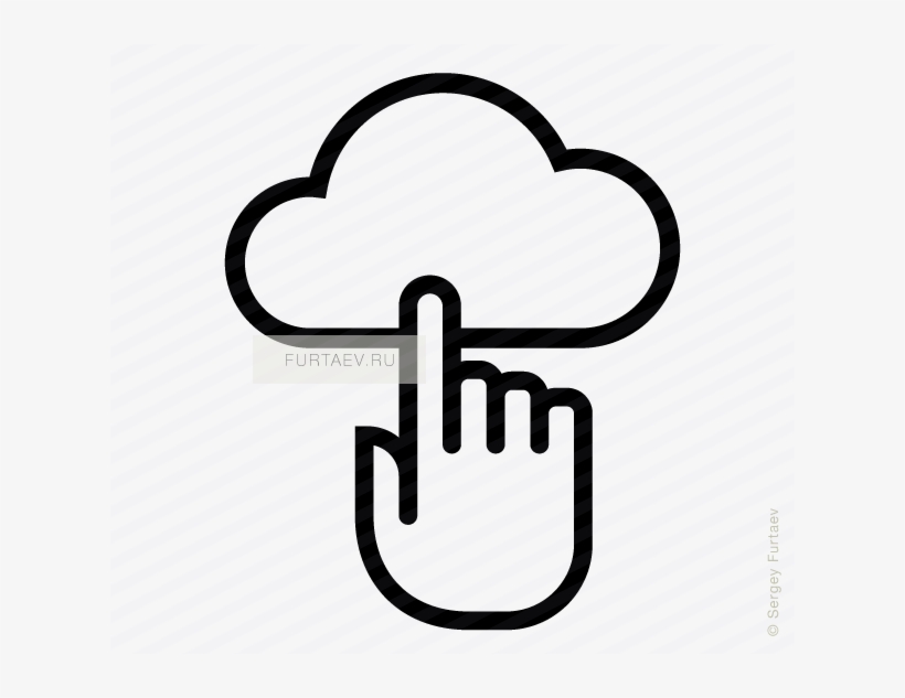 Vector Icon Of Cloud Under Index Finger - Icon, transparent png download