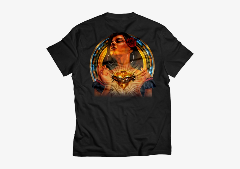 Virgin Mary Mural T-shirt - White & Black Collection Urban Style Fashion Street, transparent png download