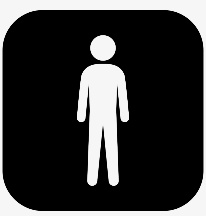 Standing Man White Silhouette In A Black Rounded Square - Silueta De Mujer Png, transparent png download