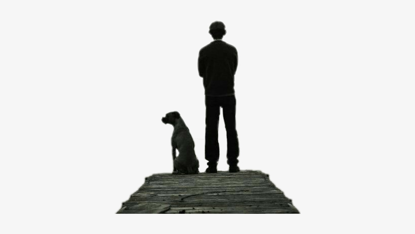 Ftstickers Silhouette Man Dog Standing - Dog, transparent png download