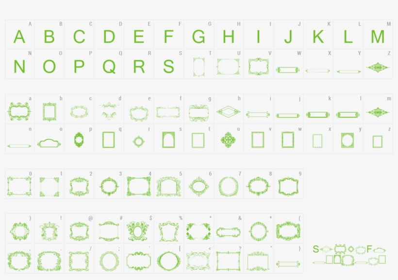 Font Vintage Frames Preview - Font, transparent png download