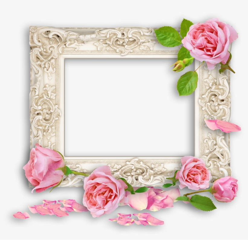Pink Vintage Frames Png - Ornate Cream Bevelled Mirror, transparent png download