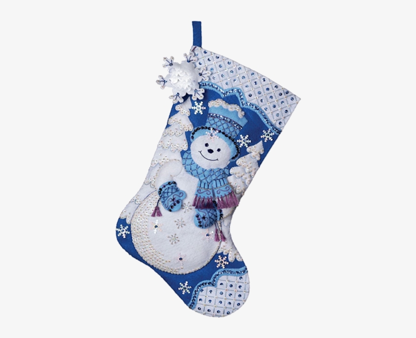 The Christmas Cottage - Bucilla Felt Applique Christmas Stocking Kit: Snowflake, transparent png download
