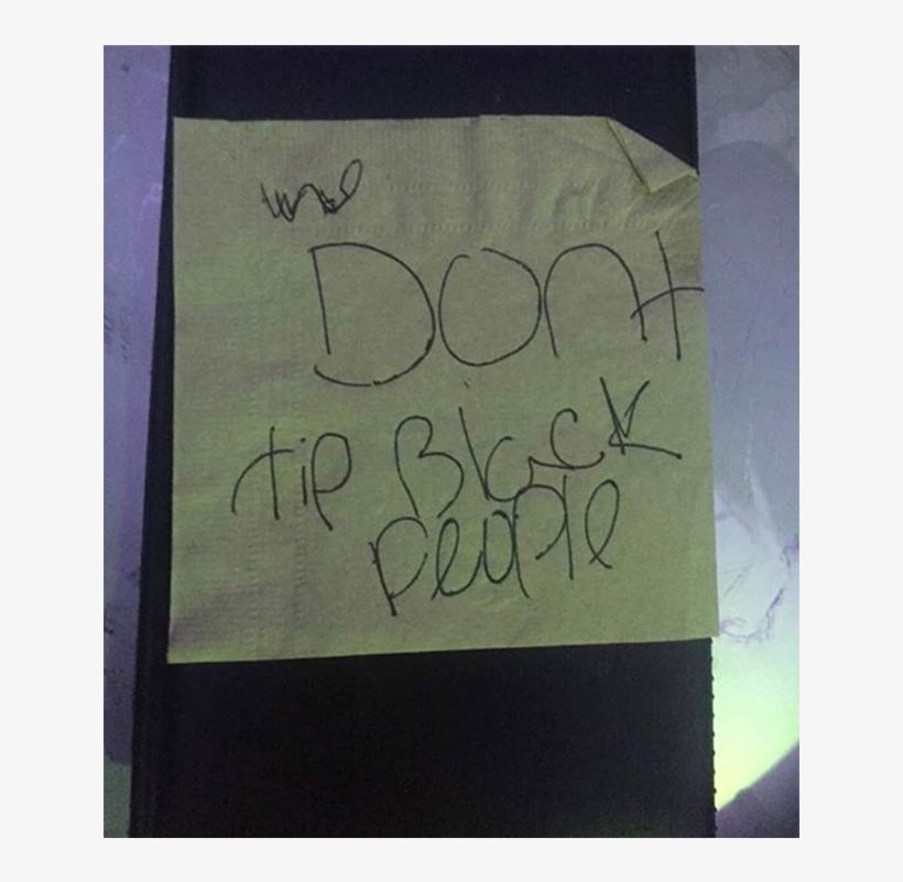 Diners Leave Kentucky Applebee's Waitress Racist Note - Paper, transparent png download