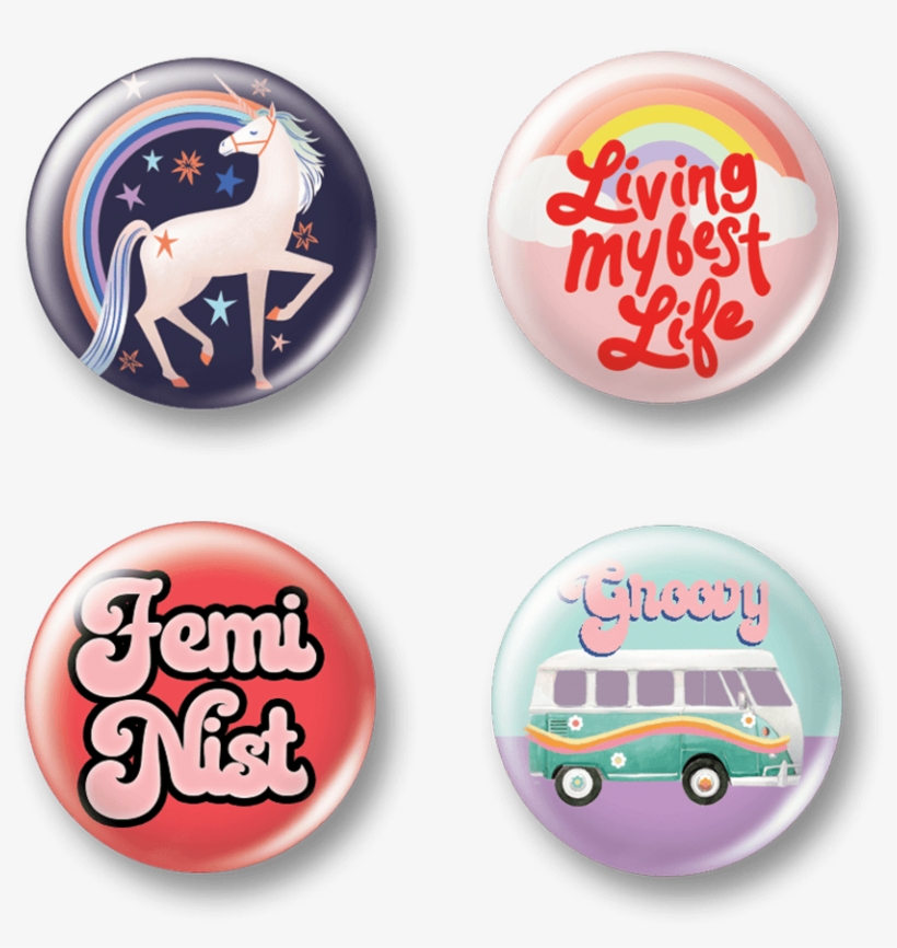 Girl Power Button Pins - Girl, transparent png download