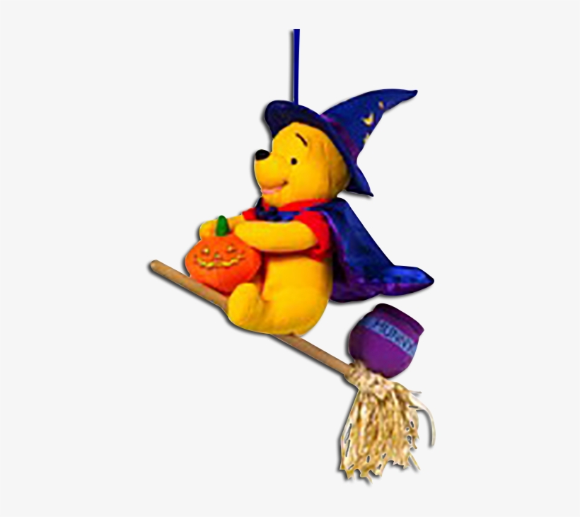 Winnie The Pooh Halloween Decoration Witch Broom Hanging - Winnie-the-pooh, transparent png download