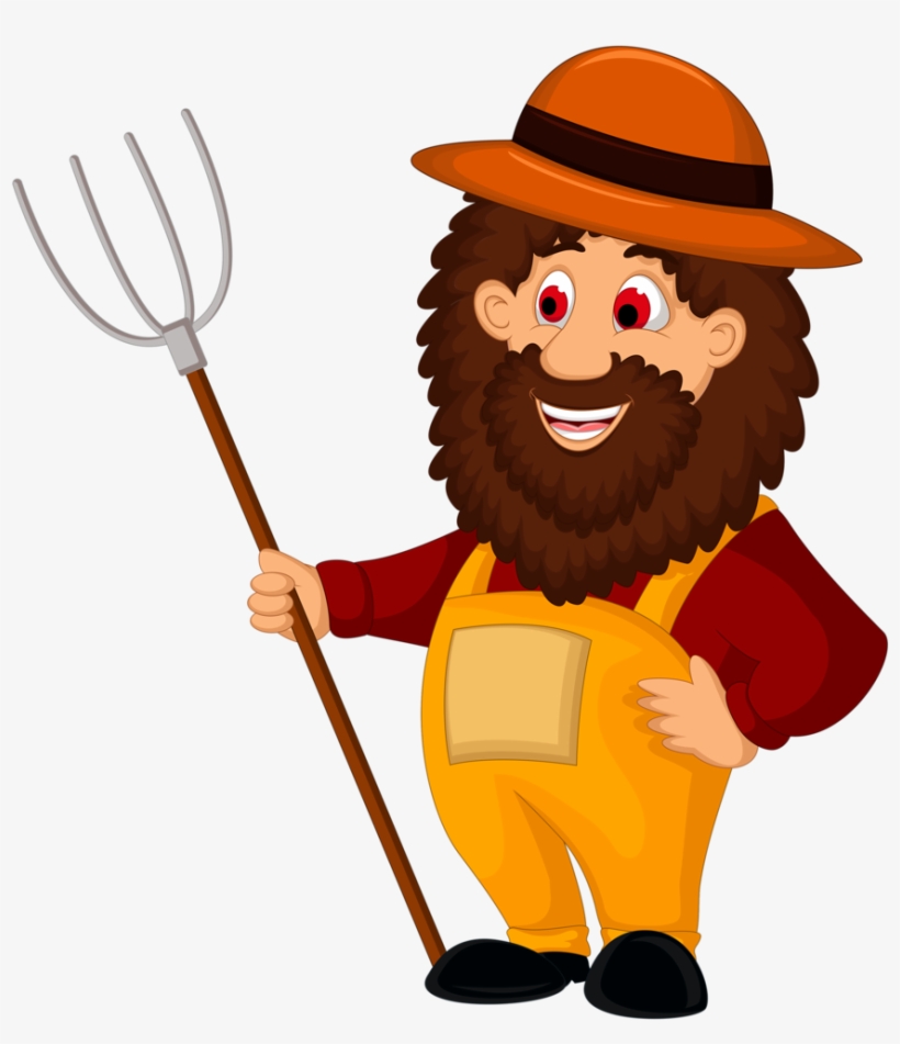 Animais Da Fazenda E Etc - Farmer Cartoon Drawing, transparent png download
